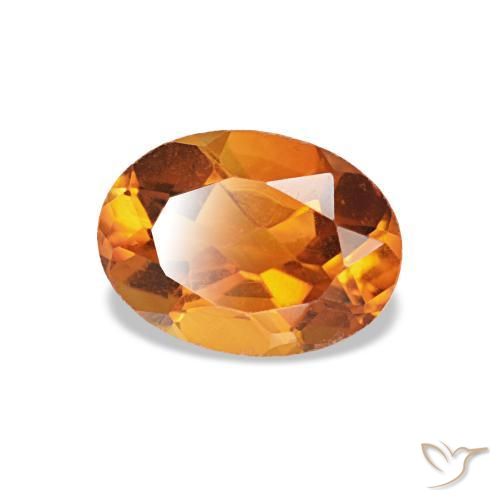 Citrine orange naturelle coupe ovale, 0,74 ct, VVS-VS