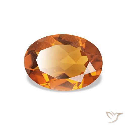 Citrine orange naturelle coupe ovale, 0,67 ct, VVS-VS