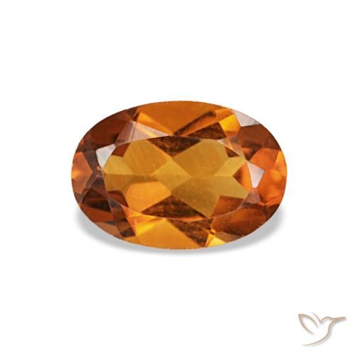 Citrine orange brun naturelle coupe ovale, 0,67 ct, VS