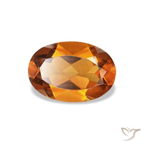 Citrine orange brun naturelle coupe ovale, 0,67 ct, VS