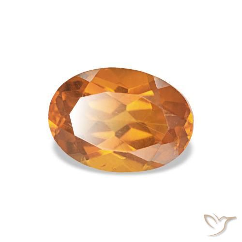 Citrine orange moyen naturelle coupe ovale, 0,69 ct, VS