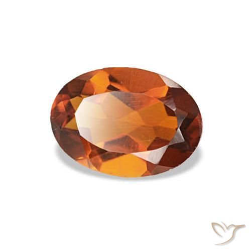Citrine orange rougeâtre naturelle coupe ovale, 0,63 ct, VS