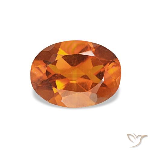 Citrine orange naturelle coupe ovale, 0,64 ct, VS