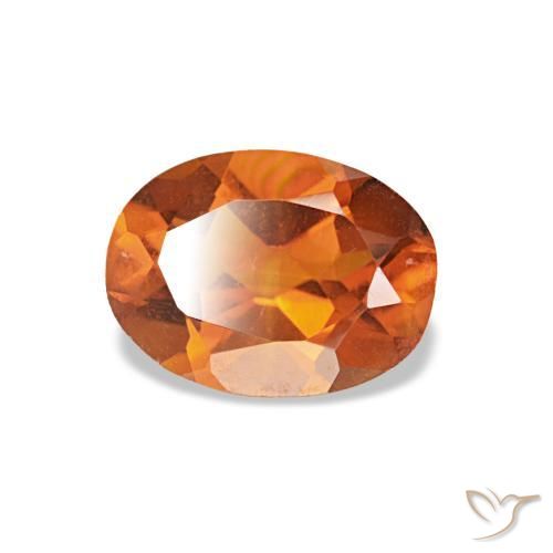 Citrine orange naturelle coupe ovale, 0,64 ct, VS