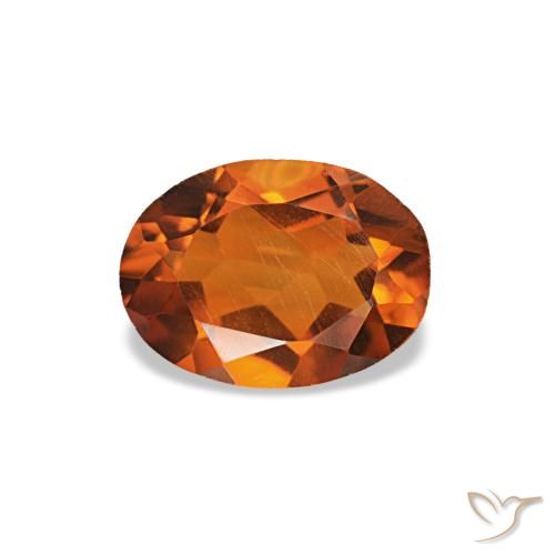Citrine orange naturelle coupe ovale, 0,60 ct, VVS-VS