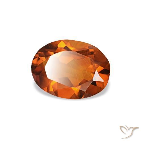 Citrine orange naturelle coupe ovale, 0,60 ct, VVS-VS