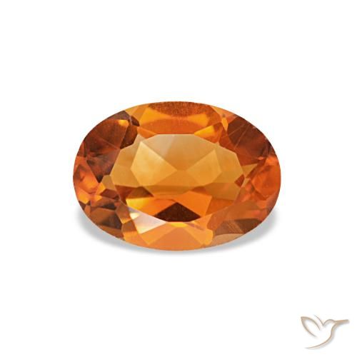 Citrine orange naturelle coupe ovale, 0,71 ct, VVS-VS