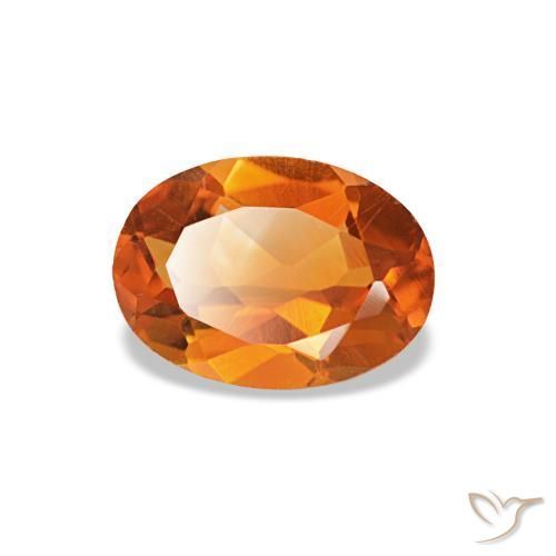 Citrine orange naturelle coupe ovale, 0,71 ct, VVS-VS
