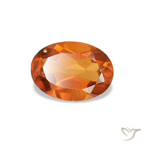 Citrine orange naturelle coupe ovale, 0,59 ct, VVS-VS