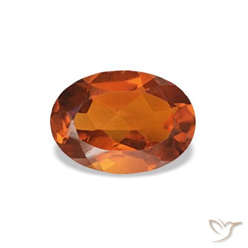 Citrine orange naturelle coupe ovale, 0,64 ct, VVS-VS