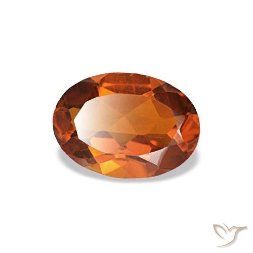 Citrine orange naturelle coupe ovale, 0,64 ct, VVS-VS