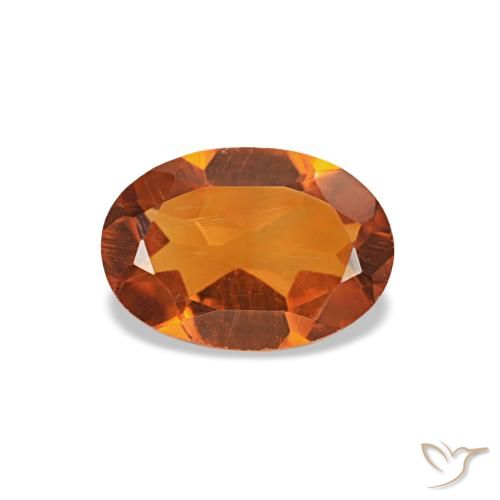 Citrine orange naturelle coupe ovale, 0,66 ct, VVS-VS