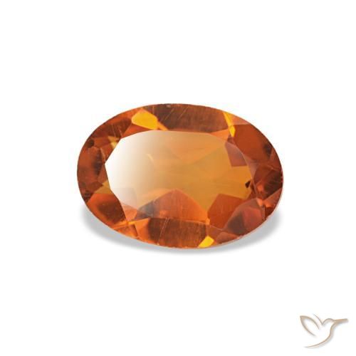 Citrine orange naturelle coupe ovale, 0,66 ct, VVS-VS
