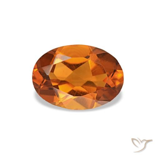 Citrine orange naturelle coupe ovale, 0,72 ct, VVS-VS