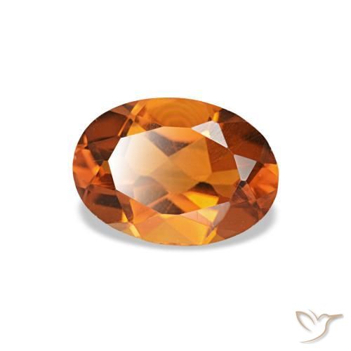 Citrine orange naturelle coupe ovale, 0,72 ct, VVS-VS