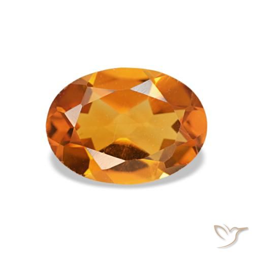 Citrine orange naturelle coupe ovale, 0,72 ct, VVS-VS