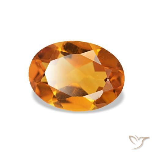 Citrine orange naturelle coupe ovale, 0,72 ct, VVS-VS