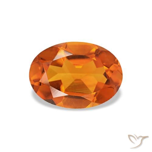 Citrine orange de 0,71 ct, ovale, VVS-VS