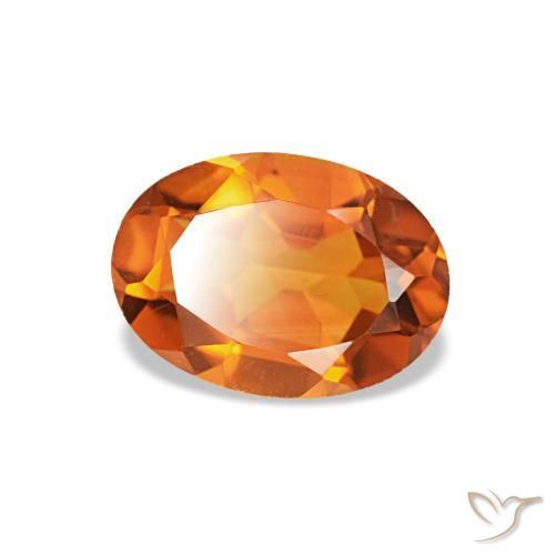 Citrine orange naturelle coupe ovale, 0,71 ct, VVS-VS