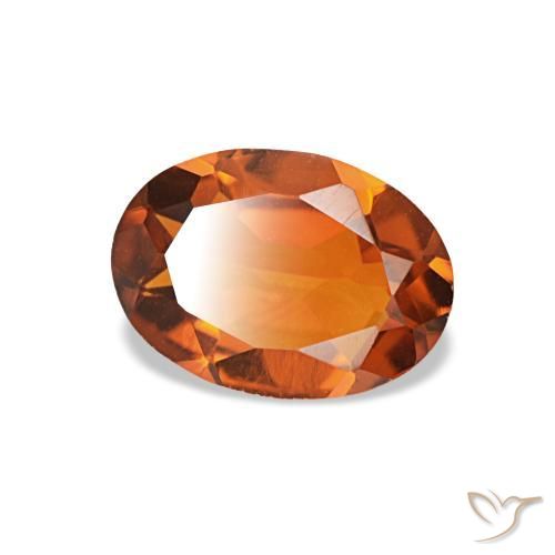 Citrine orange naturelle coupe ovale, 0,66 ct, VVS-VS