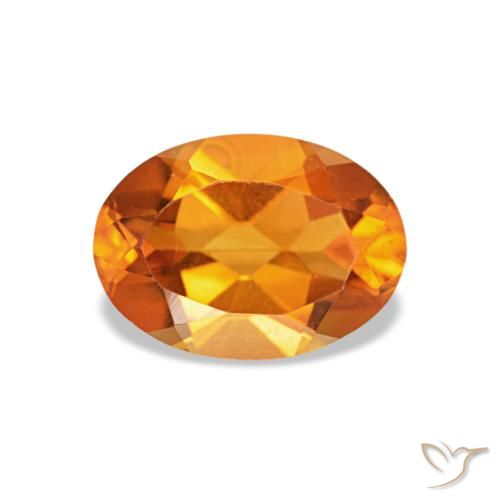 Citrine orange de 0,73 ct, ovale, VVS-VS