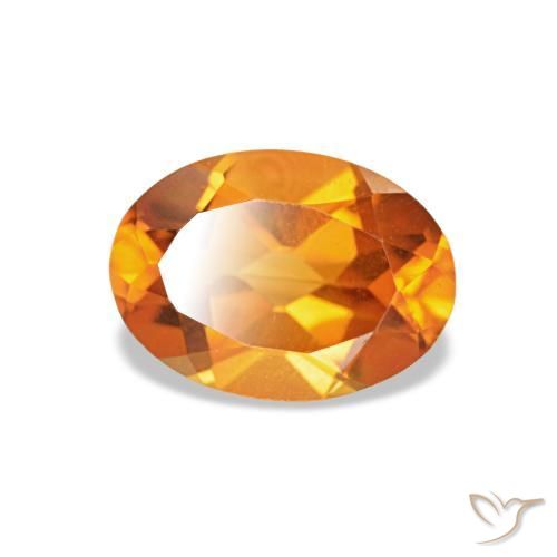 Citrine orange naturelle coupe ovale, 0,73 ct, VVS-VS