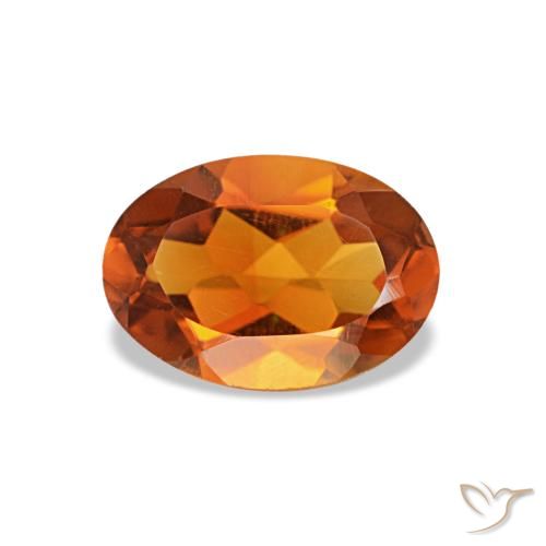 Citrine orange naturelle coupe ovale, 0,63 ct, VVS-VS