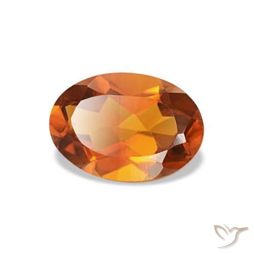 Citrine orange naturelle coupe ovale, 0,63 ct, VVS-VS