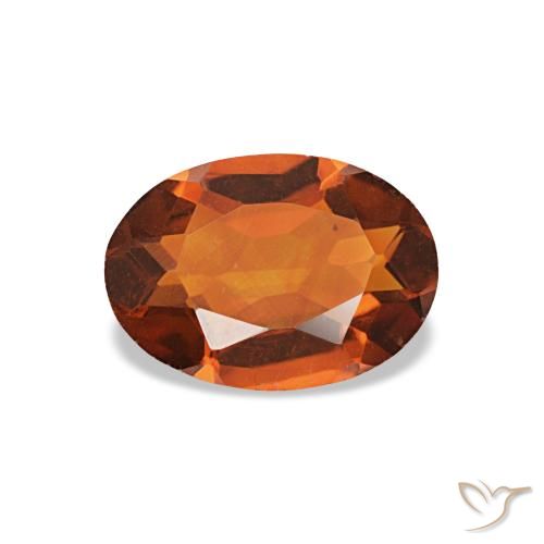 Citrine orange naturelle coupe ovale, 0,58 ct, VVS-VS