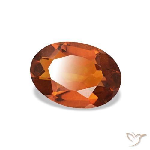 Citrine orange naturelle coupe ovale, 0,58 ct, VVS-VS