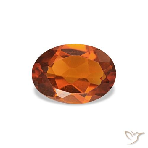 Citrine orange naturelle coupe ovale, 0,60 ct, VVS-VS