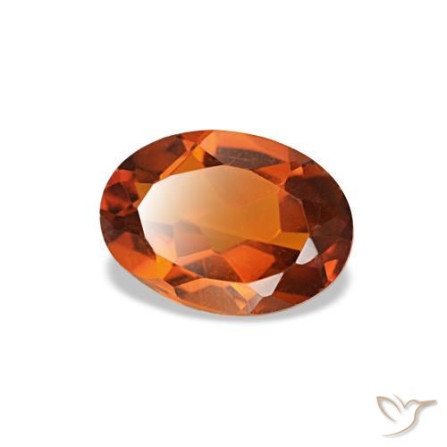 Citrine orange naturelle coupe ovale, 0,60 ct, VVS-VS