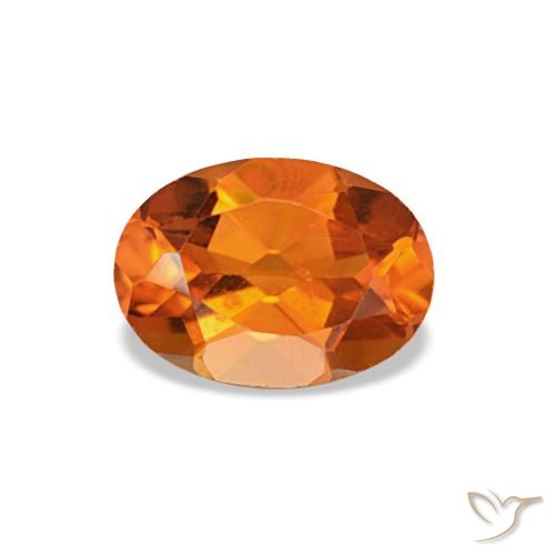 Citrine orange naturelle coupe ovale, 0,80 ct, VVS-VS