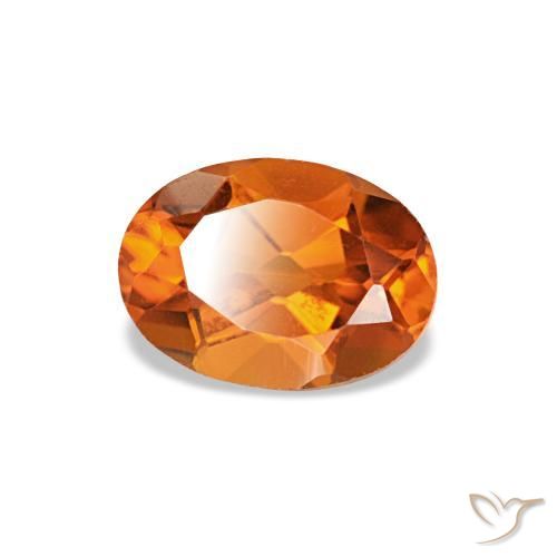 Citrine orange naturelle coupe ovale, 0,80 ct, VVS-VS