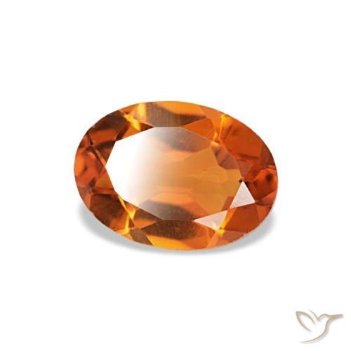 Citrine orange naturelle coupe ovale, 0,70 ct, VVS-VS