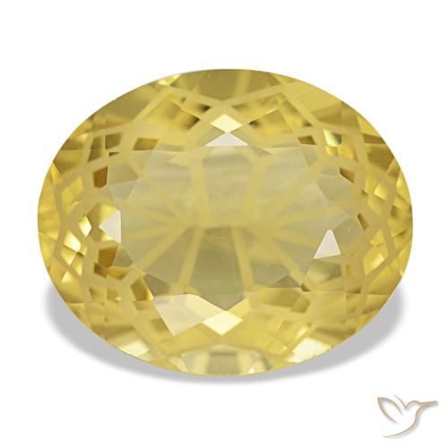 Citrine jaune naturelle coupe ovale, 5,90 ct, VVS