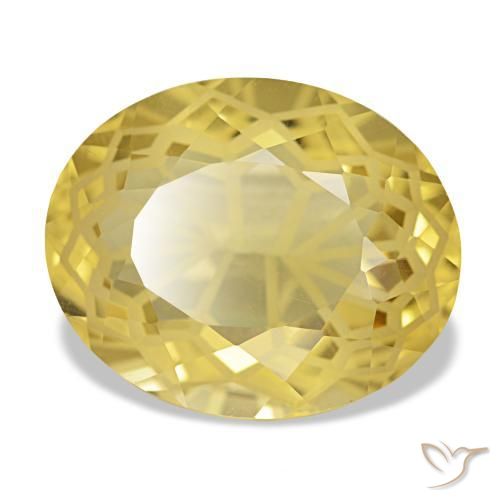 Citrine jaune naturelle coupe ovale, 5,90 ct, VVS