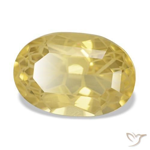 Citrine jaune naturelle coupe ovale, 3,66 ct, VVS