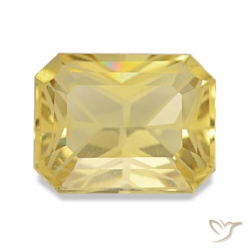 Citrine jaune de 3,56 ct, taille émeraude, VVS