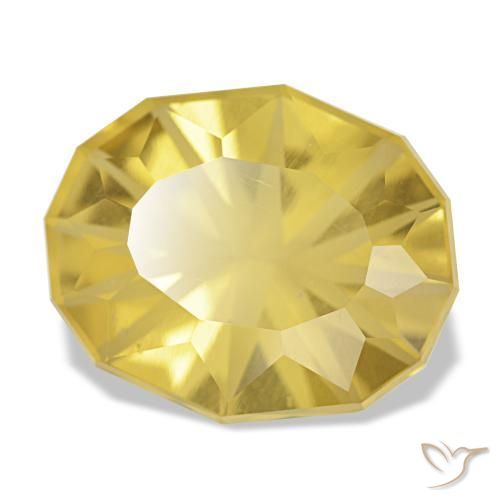 Citrine jaune naturelle coupe ovale, 8,26 ct, VVS