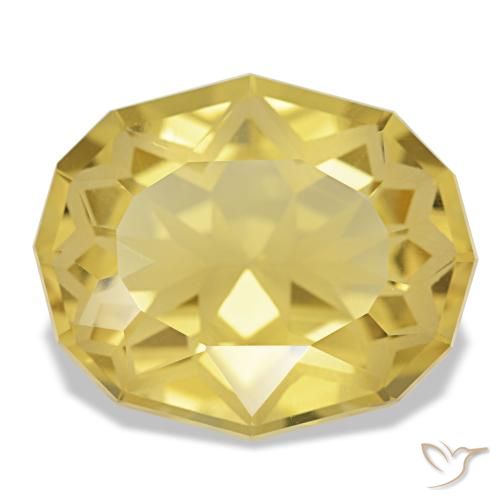 Citrine jaune naturelle coupe ovale, 9,03 ct, VVS