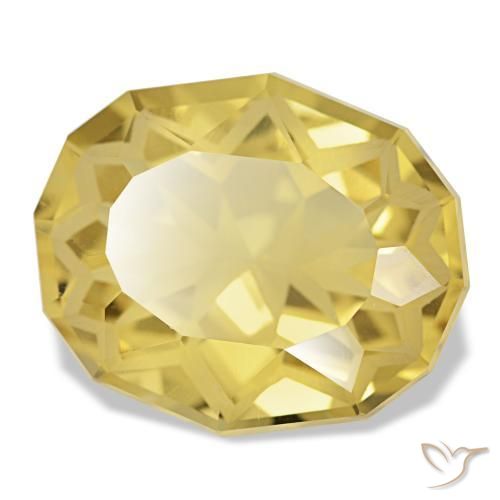 Citrine jaune naturelle coupe ovale, 9,03 ct, VVS