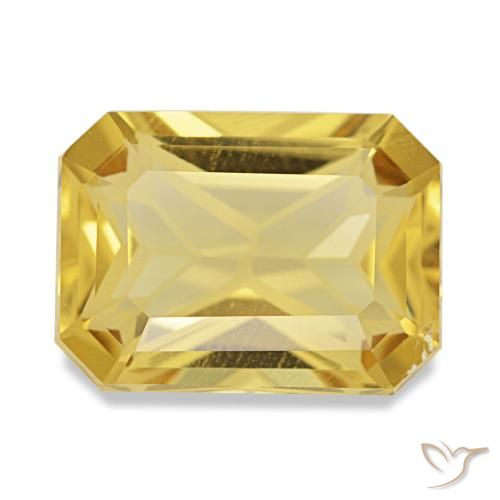 Citrine jaune de 4,59 ct, taille émeraude, VS