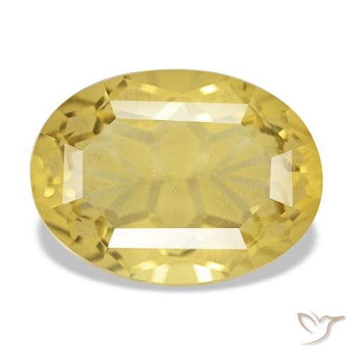 Citrine jaune naturelle coupe ovale, 5,40 ct, VVS