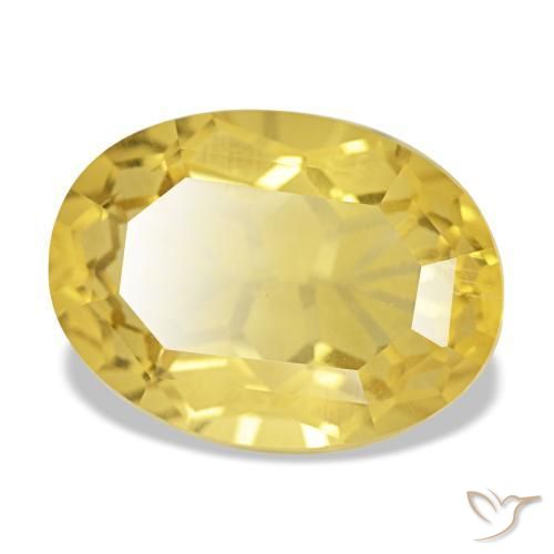 Citrine jaune naturelle coupe ovale, 5,40 ct, VVS