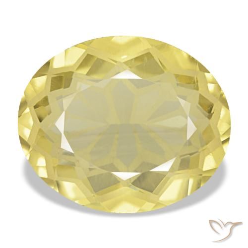 Citrine jaune naturelle coupe ovale, 4,66 ct, VVS