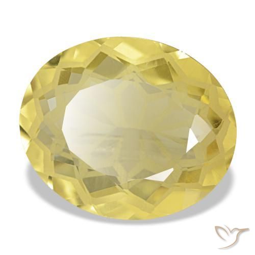 Citrine jaune naturelle coupe ovale, 4,66 ct, VVS