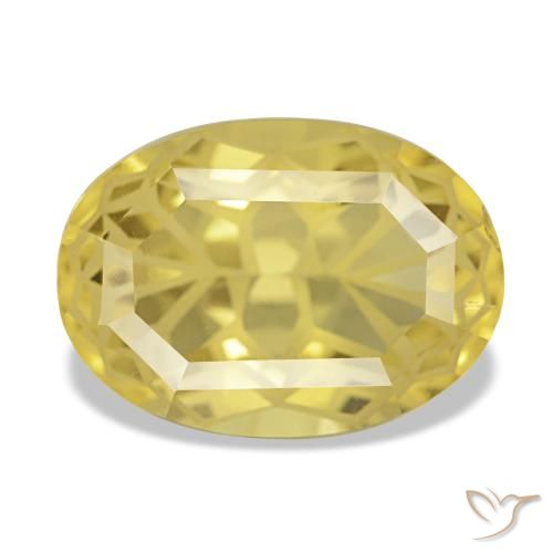 Citrine jaune naturelle coupe ovale, 5,48 ct, VVS
