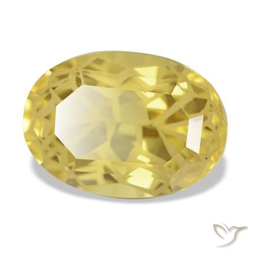 Citrine jaune naturelle coupe ovale, 5,48 ct, VVS