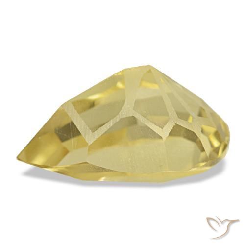 Citrine jaune naturelle en forme de poire, 4,60 ct, VS
